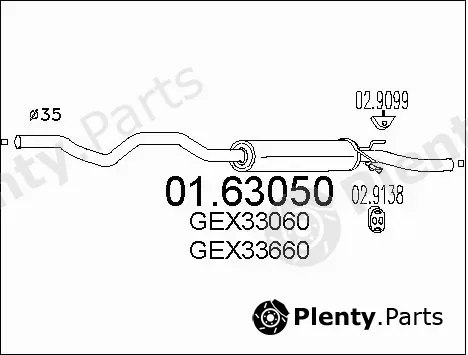 MTS 01.63050 — Rear Muffler
