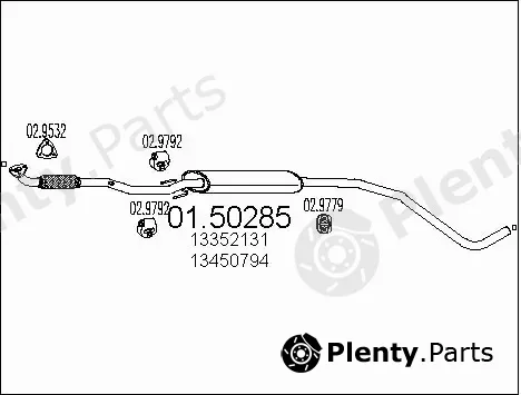 MTS 01.50285 — Centre Muffler