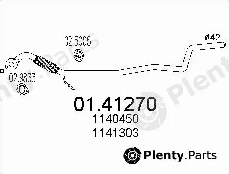 MTS 01.41270 — Exhaust Pipe