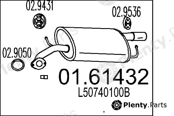 MTS 01.61432 — Rear Muffler