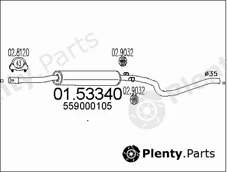 MTS 01.53340 — Centre Muffler