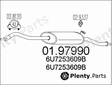MTS 01.97990 — Rear Muffler