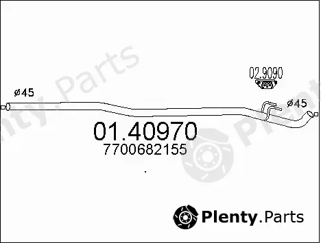 MTS 01.40970 — Exhaust Pipe