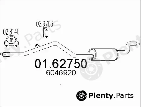 MTS 01.62750 — Rear Muffler