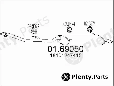 MTS 01.69050 — Rear Muffler