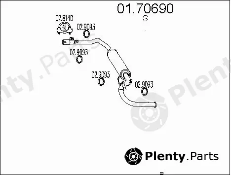 MTS 01.70690 — Exhaust Pipe