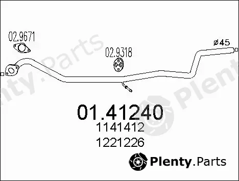 MTS 01.41240 — Exhaust Pipe