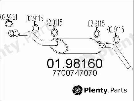 MTS 01.98160 — Rear Muffler