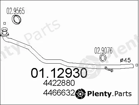 MTS 01.12930 — Exhaust Pipe
