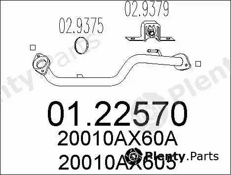 MTS 01.22570 — Exhaust Pipe