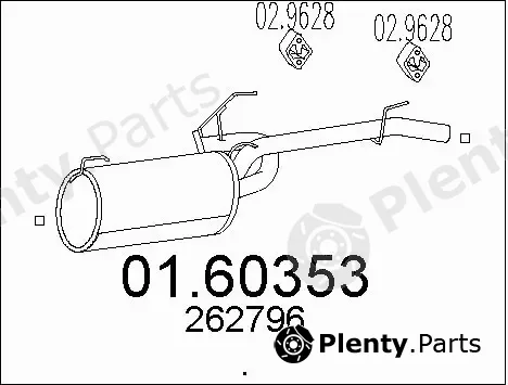 MTS 01.60353 — Rear Muffler