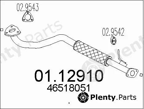 MTS 01.12910 — Exhaust Pipe