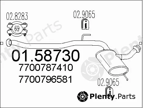 MTS 01.58730 — Centre Muffler