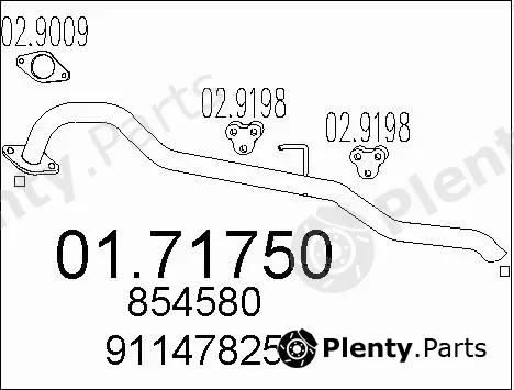 MTS 01.71750 — Exhaust Pipe