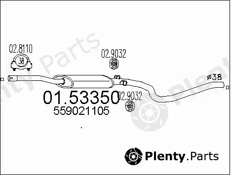 MTS 01.53350 — Centre Muffler