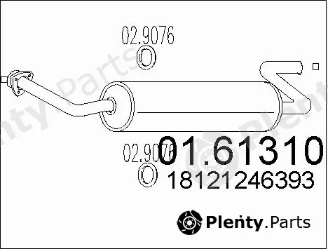 MTS 01.61310 — Rear Muffler
