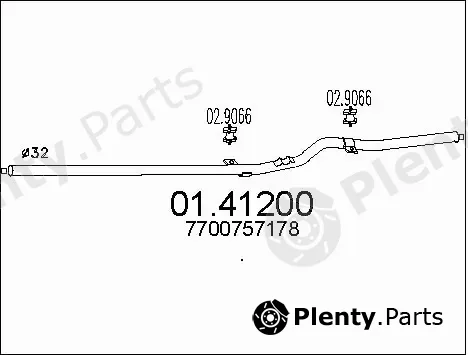 MTS 01.41200 — Exhaust Pipe