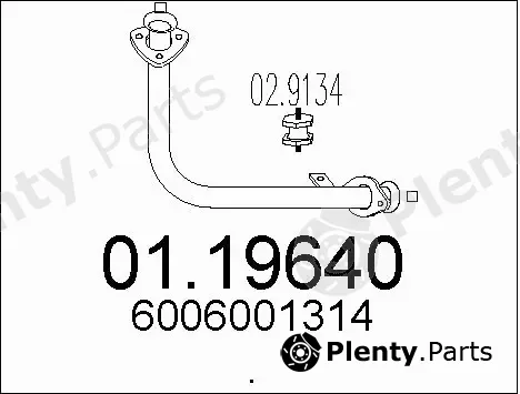 MTS 01.19640 — Exhaust Pipe