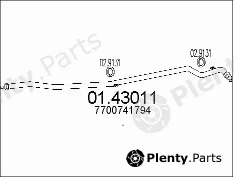 MTS 01.43011 — Exhaust Pipe