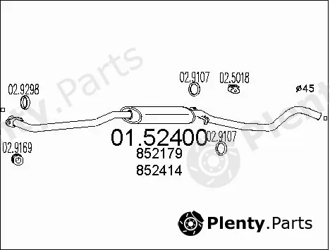 MTS 01.52400 — Centre Muffler