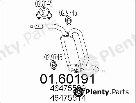 MTS 01.60191 — Rear Muffler