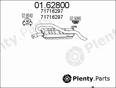 MTS 01.62800 — Rear Muffler
