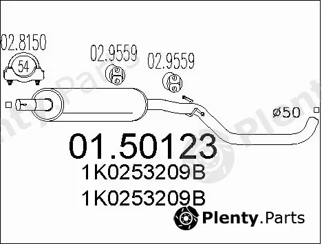MTS 01.50123 — Centre Muffler