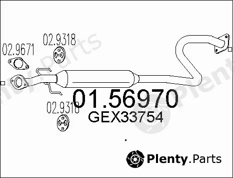 MTS 01.56970 — Centre Muffler