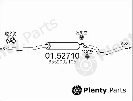 MTS 01.52710 — Centre Muffler