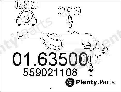 MTS 01.63500 — Rear Muffler