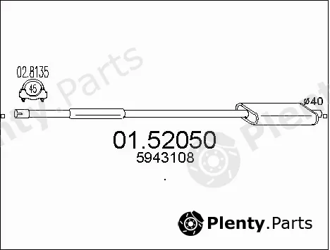 MTS 01.52050 — Centre Muffler