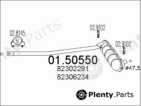 MTS 01.50550 — Centre Muffler