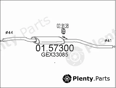 MTS 01.57300 — Centre Muffler