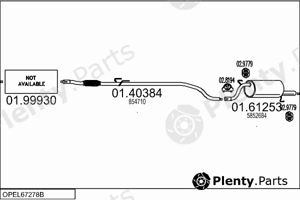 MTS OPEL67278B107798 — Exhaust System