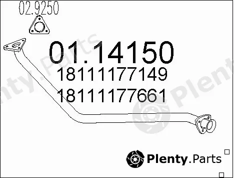 MTS 01.14150 — Exhaust Pipe