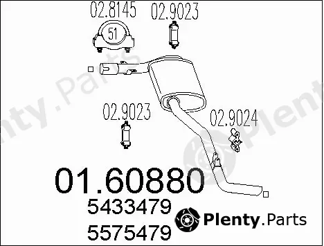 MTS 01.60880 — Rear Muffler
