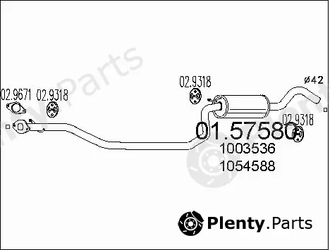 MTS 01.57580 — Centre Muffler
