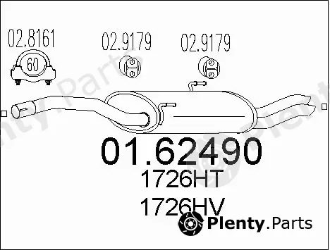 MTS 01.62490 — Rear Muffler
