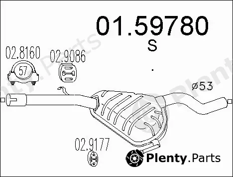 MTS 01.59780 — Centre Muffler