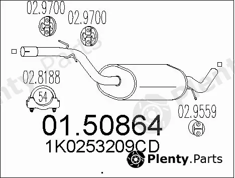 MTS 01.50864 — Centre Muffler