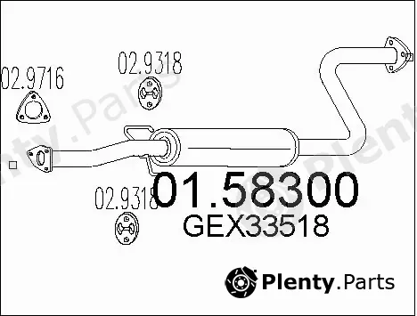 MTS 01.58300 — Centre Muffler