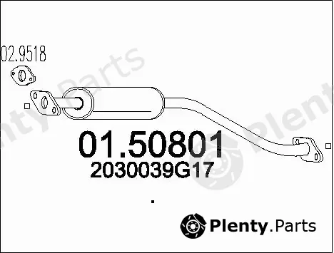 MTS 01.50801 — Centre Muffler
