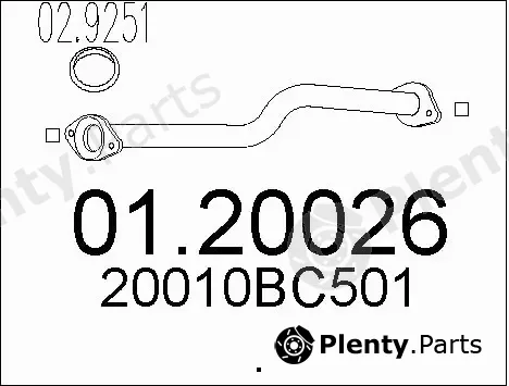 MTS 01.20026 — Exhaust Pipe