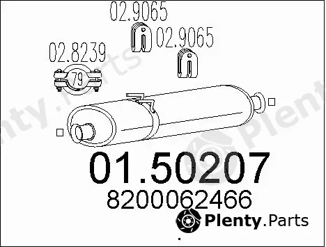 MTS 01.50207 — Centre Muffler