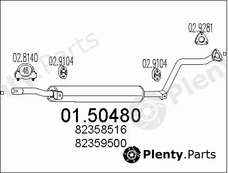 MTS 01.50480 — Centre Muffler