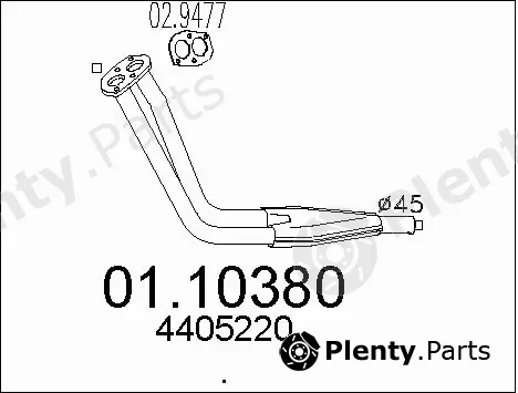 MTS 01.10380 — Exhaust Pipe
