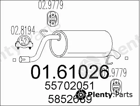 MTS 01.61026 — Rear Muffler
