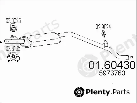 MTS 01.60430 — Rear Muffler