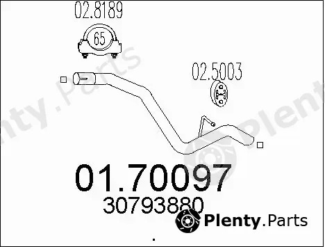 MTS 01.70097 — Exhaust Pipe