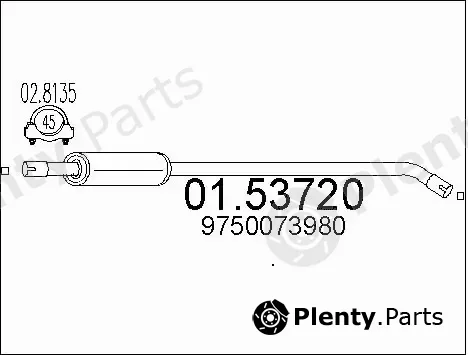 MTS 01.53720 — Centre Muffler